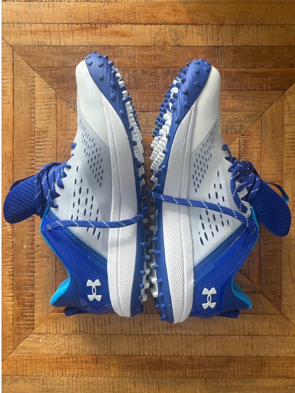 Under Armour Blue and White cleats